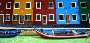Voir le détail de cette oeuvre: Venise bateaux et canal